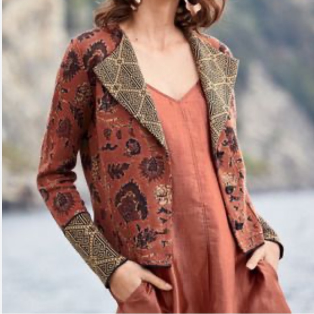 Peruvian Connection Rust Floral Pattern Women's B… - image 2